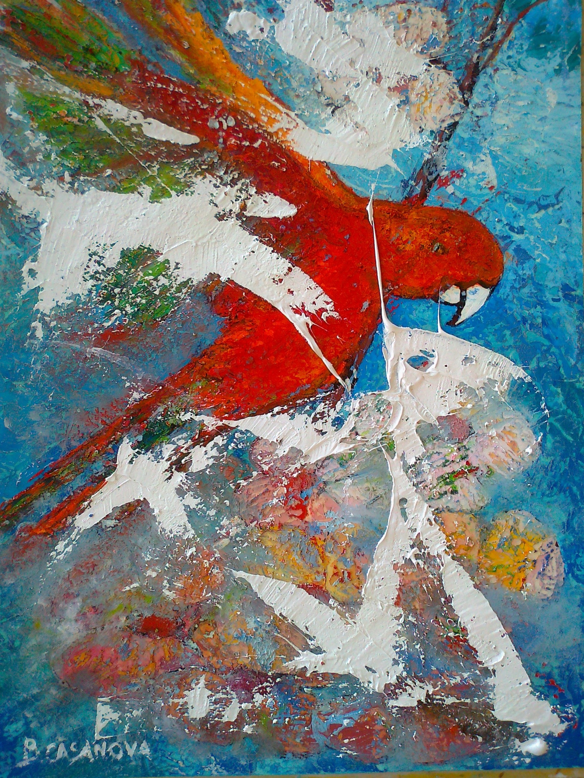 le-papagallo-huile-sur-papier-70x50cm